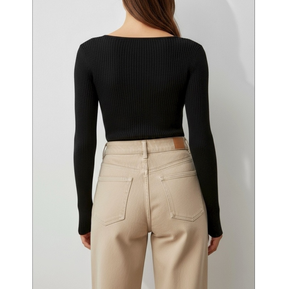 Reformation Black Ribbed Sweater - Picture 7 of 15